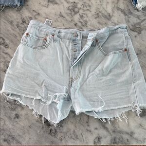 Levi's Light Blue Cutoff Button-Fly Denim Shorts